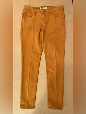 Old Navy Rockstar Super Skinny Sateen Pants Womens 10 Tobacco Leaf Gold